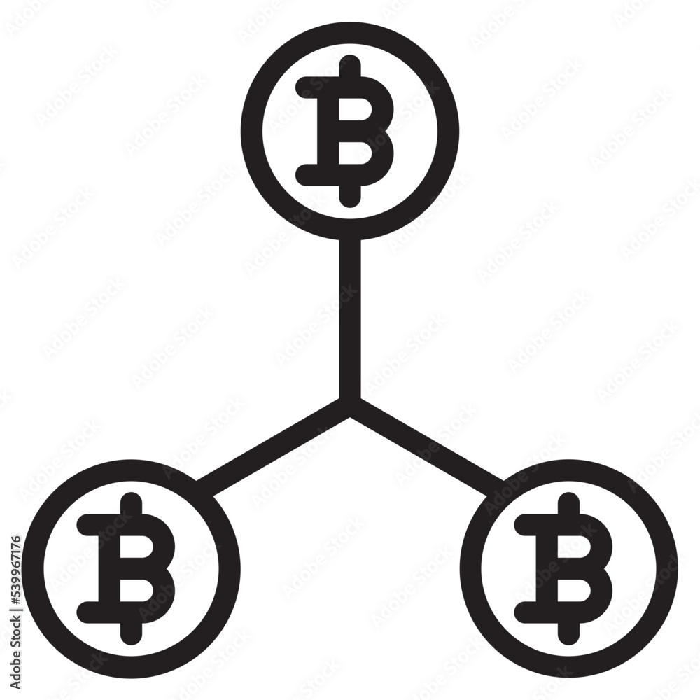 Bitcoin outline style icon