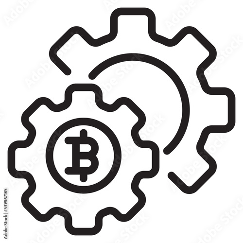 Bitcoin outline style icon