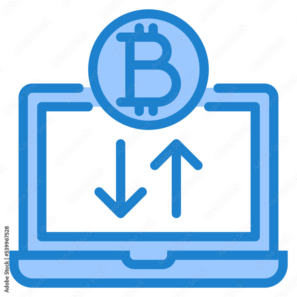 Bitcoin blue style icon