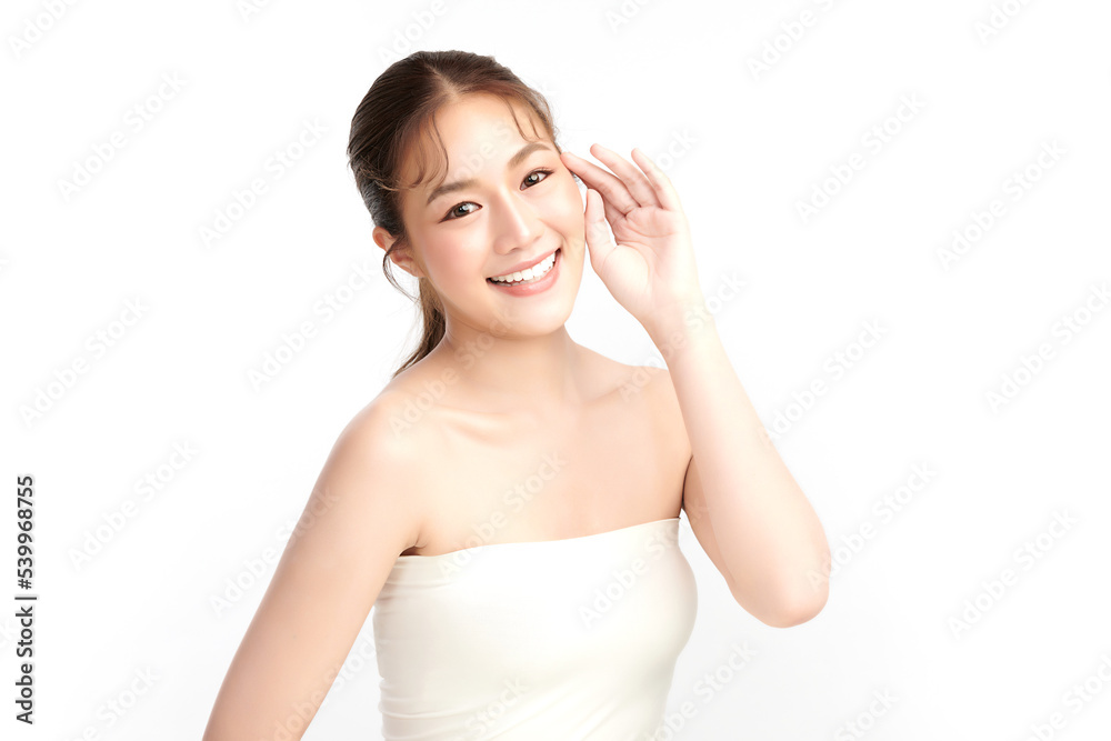 Beautiful young asian woman with clean fresh skin on white background, Face care, Facial treatment, Cosmetology, beauty and spa, Asian women portrait. Beautiful young asian woman with clean fresh skin on white background, Face care, Facial treatment, Cosmetology, beauty and spa, Asian women portrait.