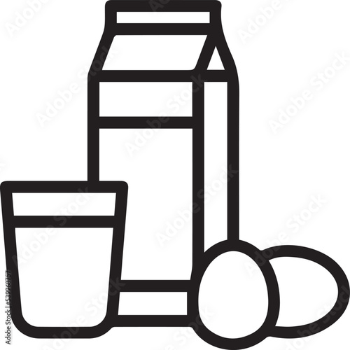 Egg, milk, dairy products line vector icon. Diet outline vector icon egg, milk, dairy products
