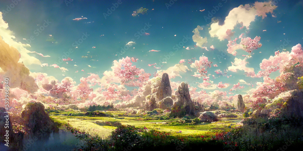 Anime Landscape Wallpaper · Creative Fabrica-demhanvico.com.vn