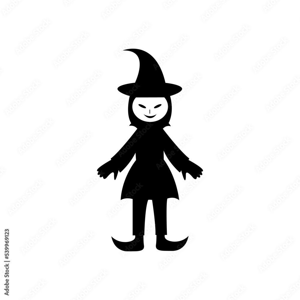 Halloween witch character. scary witch vector isolated on white background. vector illustration.	
