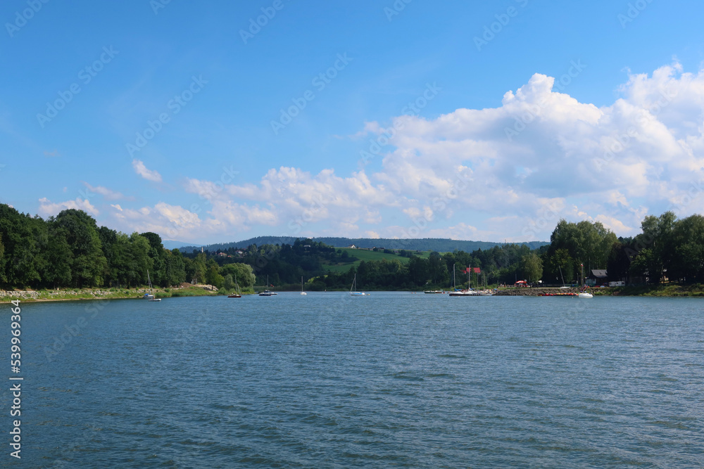 Zywiec Lake, Poland. Zywiec Lake (Polish: Jezioro Zywieckie) is a reservoir on the Sola river in southern Poland, near the town of Zywiec