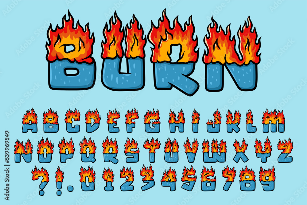 Burnt Alphabet Monster Graffiti text vector Letters