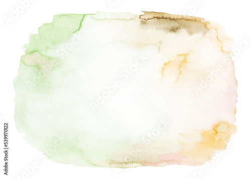 Delicate watercolor green background. Pastel tender texture with nature colors