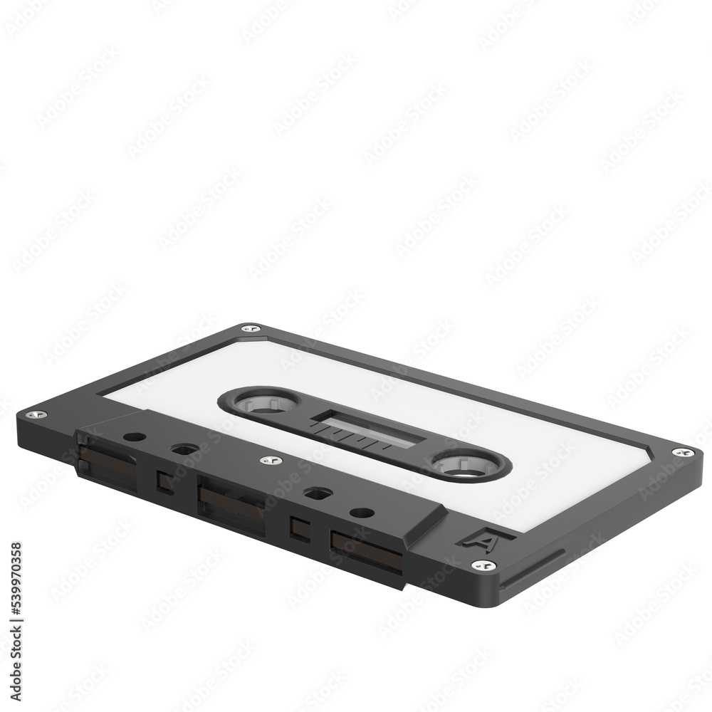 3d rendering illustration of a compact audio cassette 3d rendering illustration of a compact audio cassette