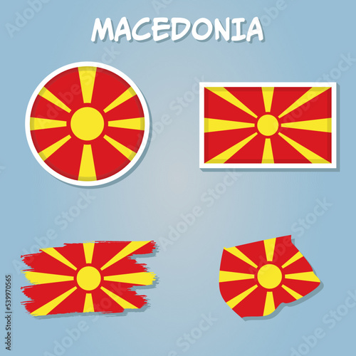 North Macedonia vector map flag silhouette illustration isolated.