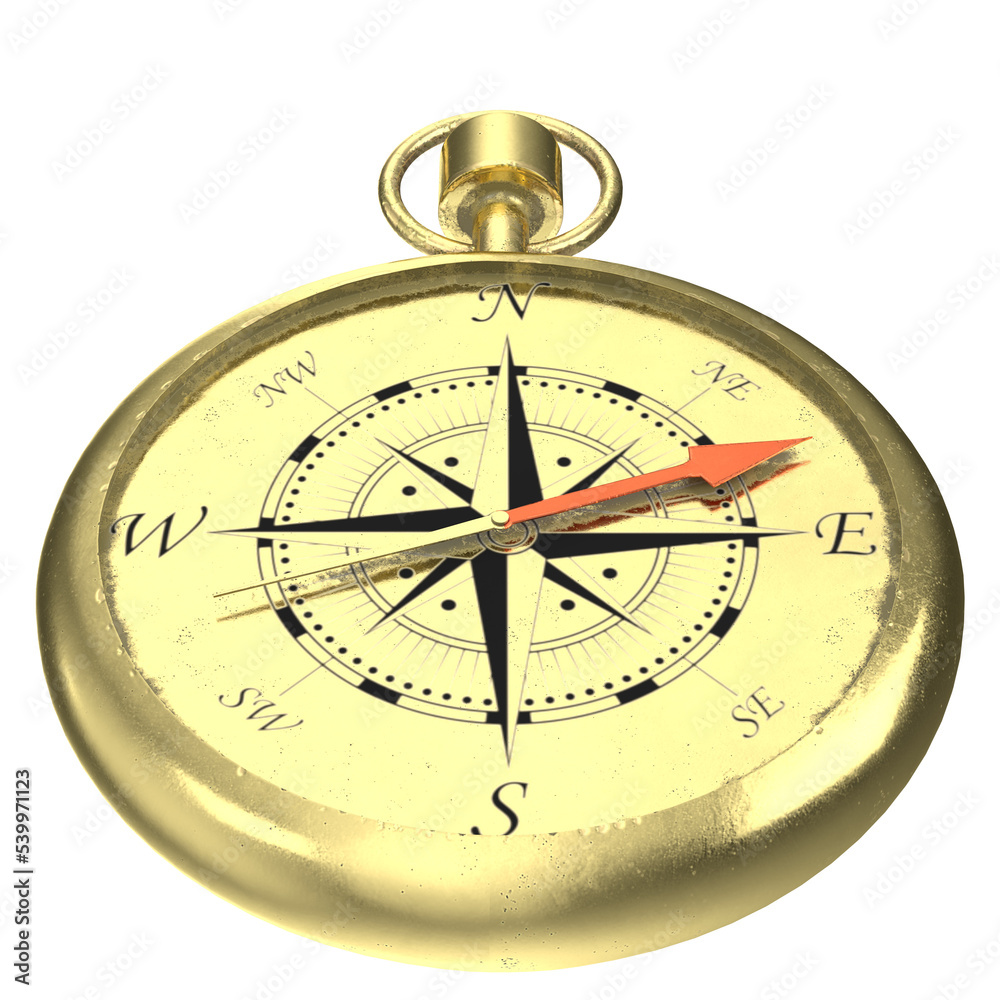 3d rendering illustration of a navigation compass 3d rendering illustration of a navigation compass