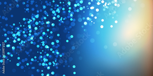 Sparkling, Glittering Abstract Background Design - Blue and Brown Colored Multi Purpose Blurred Vector Template, Base for Holiday Designs