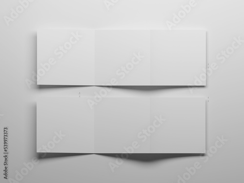 Square Fri-fold brochure mockup 3d rendering 