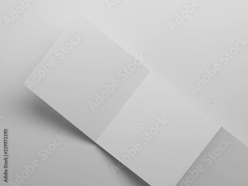Square Fri-fold brochure mockup 3d rendering 