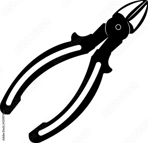 vector image (icon, silhouette) of a hand tool - wire cutters