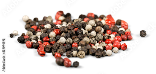 Slika na platnu Mix of peppers isolated on white background