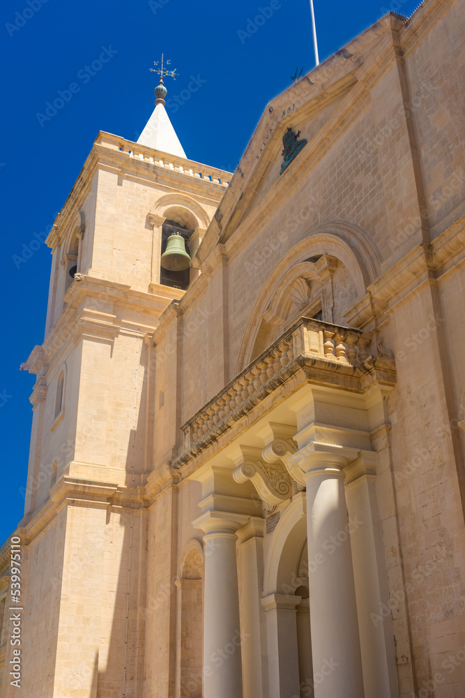 Facade of Valletta Cathedral in Malta