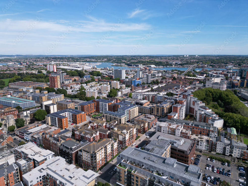 Southampton City View. Drone Shot