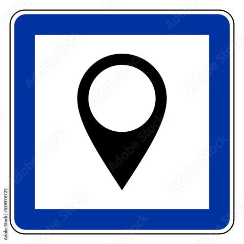 Kartenmarkierung und Schild