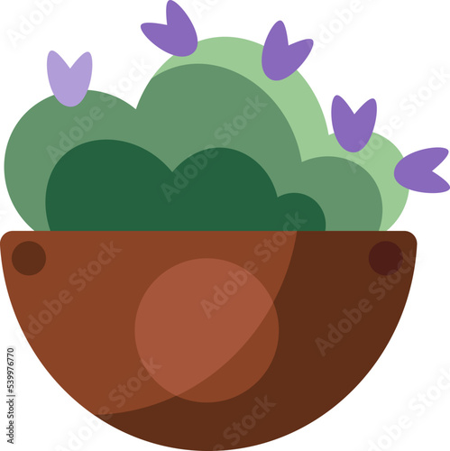 Home plant in a pot flat illustration
