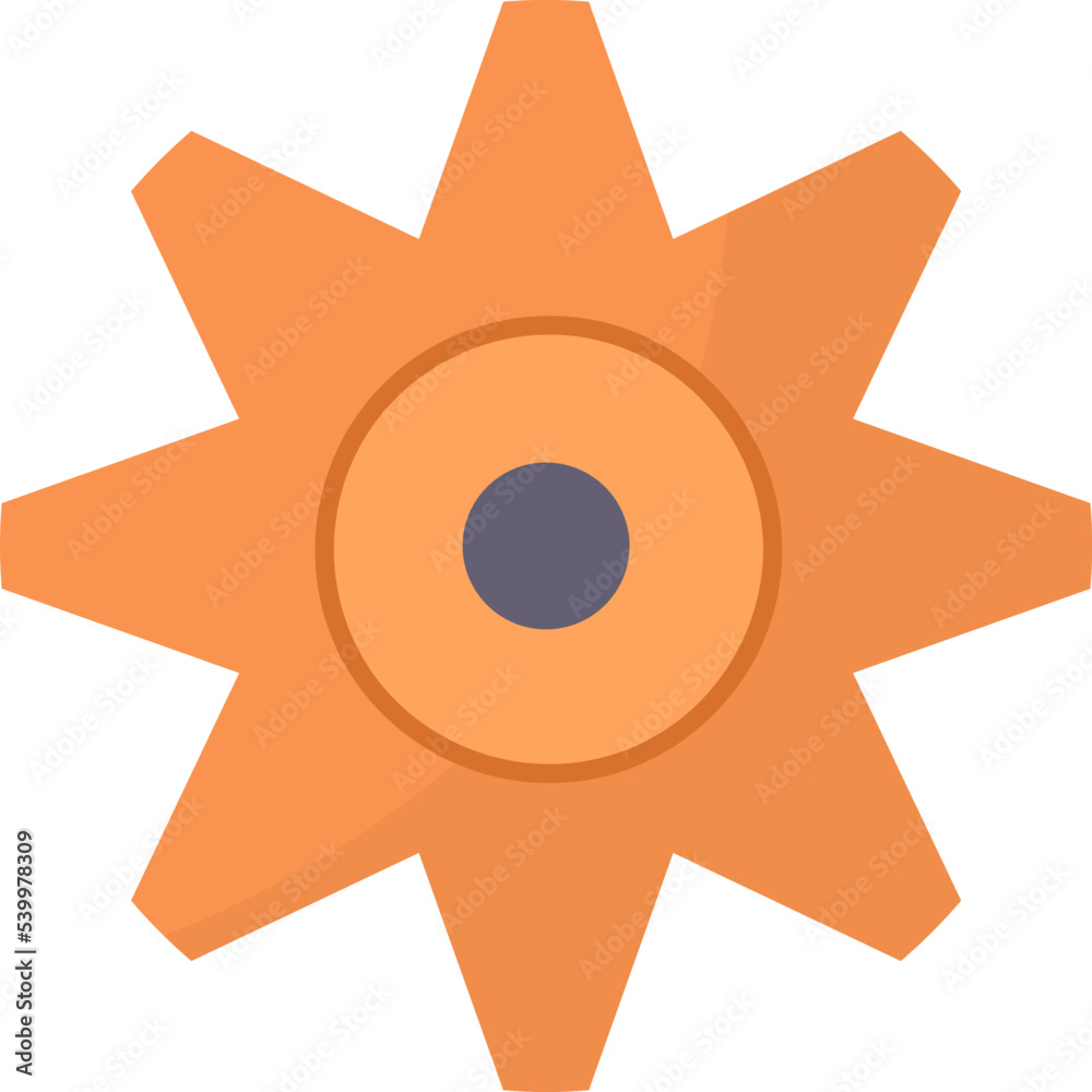 Mechanical gear part flat icon Mechanical gear part flat icon