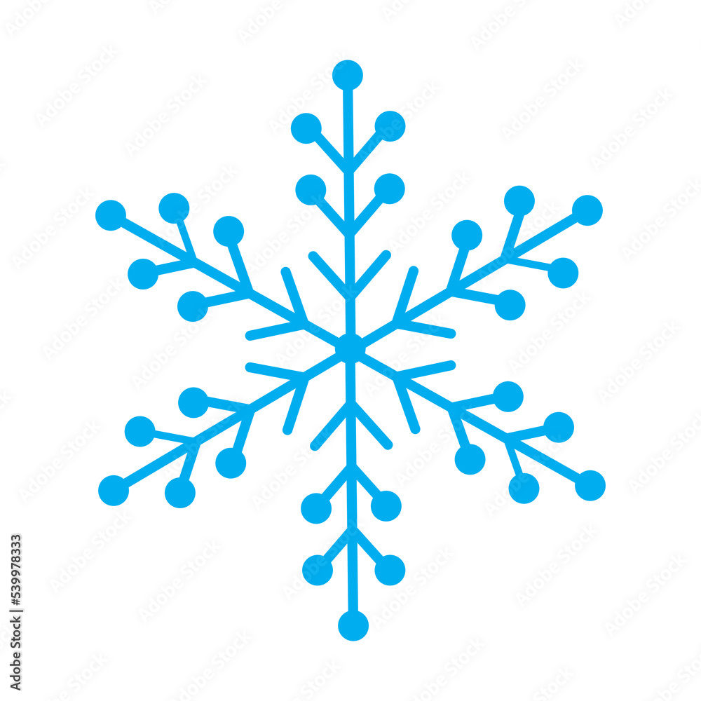 Snowflake symbol blue silhouette isolated on white background Snowflake symbol blue silhouette isolated on white background