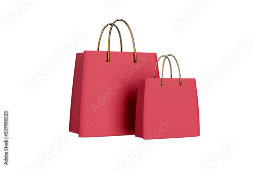 Gift Red Shopping Bags 3d Render 