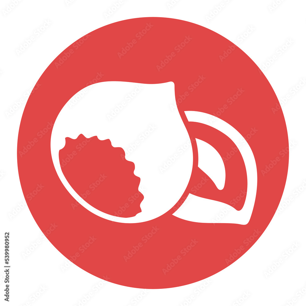 Hazelnut isolated design vector icon. Fruit sign Hazelnut isolated design vector icon. Fruit sign