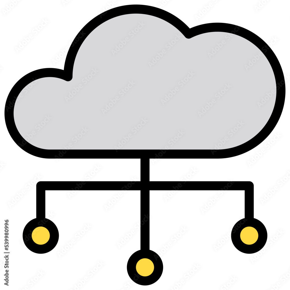 Cloud network filled outline icon Cloud network filled outline icon