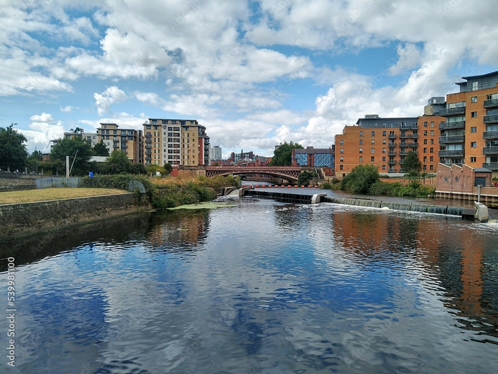 A river in the city of Leeds in northern England