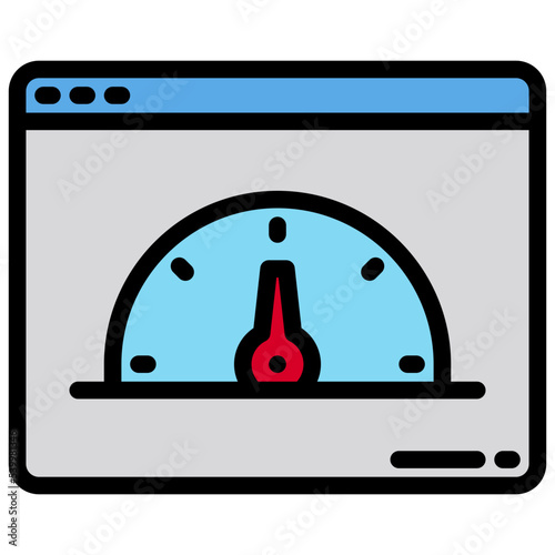 Speed test filled outline icon