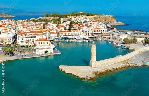 Old Venetian harbor of Rethimno, Crete, Greek Islands photo