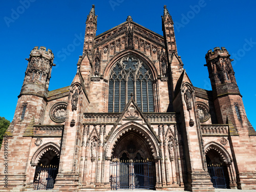 West Front of Hereford Cathedral, Hereford, Herefordshire, England, United Kingdom photo