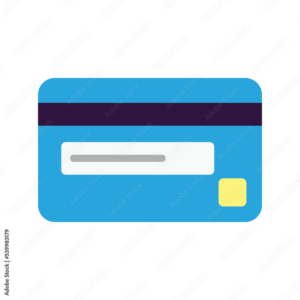 Credit Card vector flat icon design. Isolated card with magnetic strip and signature symbol. Credit Card vector flat icon design. Isolated card with magnetic strip and signature symbol.