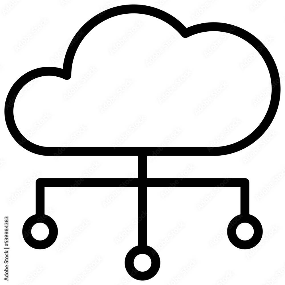Cloud network outline icon Cloud network outline icon