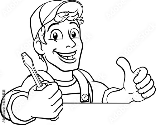 Electrician Cartoon Handyma...