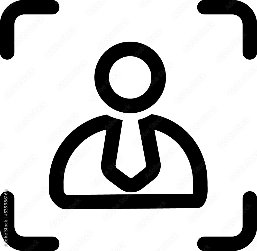 Biometric identification line icon Biometric identification line icon