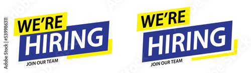 We are hiring banner icon, vector illustration