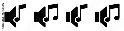 Notification music note icon, vector illustration