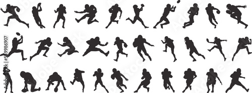 silhouette of people playing american football