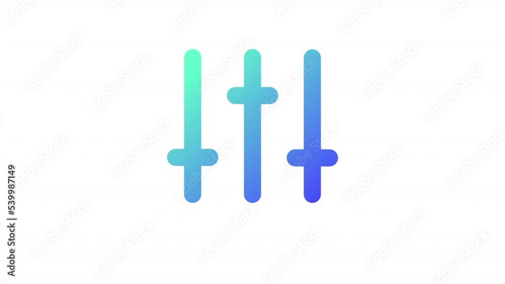 Animated adjustment gradient ui icon. Sound control. Volume bar ...