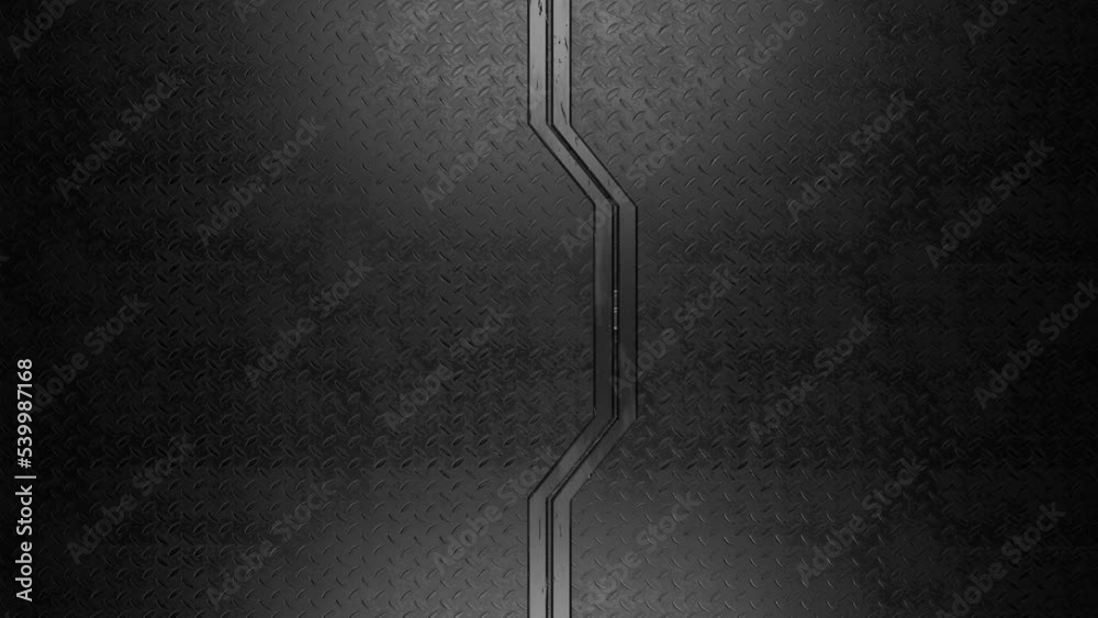 Steel gate transition on chromakey background. Metal gate opening and closing.