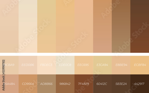 Set human skin colors palette isolated. Abstract concept person face, body complexion graphic element for cosmetics