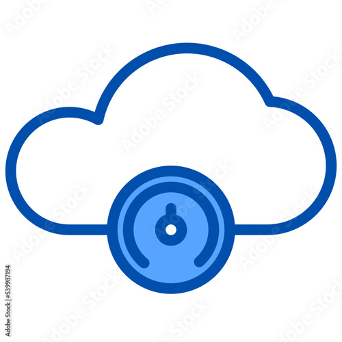 Atmospheric blue outline icon