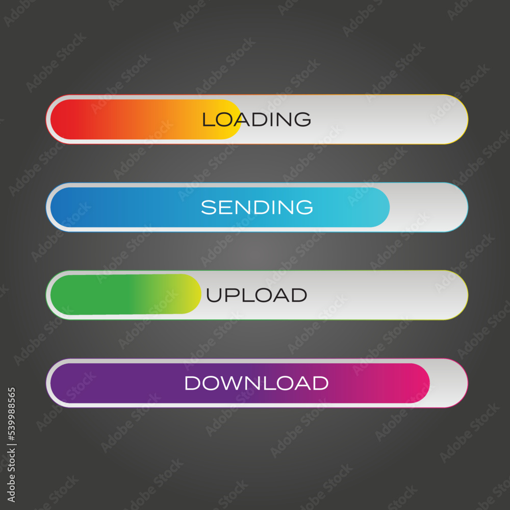 Progress bar Upload Download web button Progress bar Upload Download web button