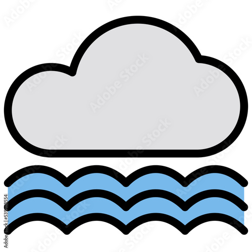 Incoming tide filled outline icon