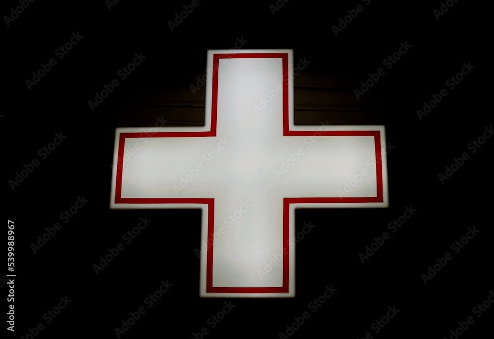 cross on red background cross on red background
