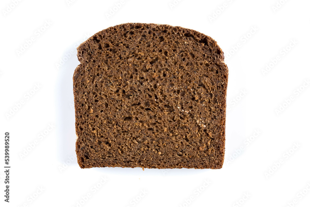 Rye bread slices isolated on white background Rye bread slices isolated on white background