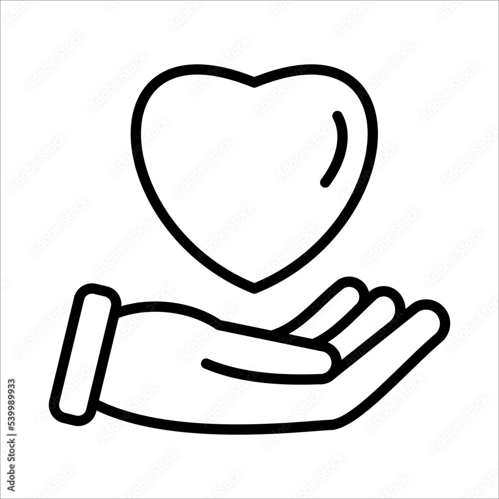 Care, Giving Love, Give Heart Icon Logo Design Vector Template Illustration Sign And Symbol