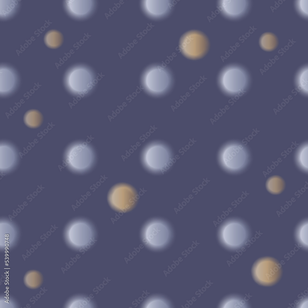 Abstract seamless pattern. White and beige fluffy balls on a blue background.