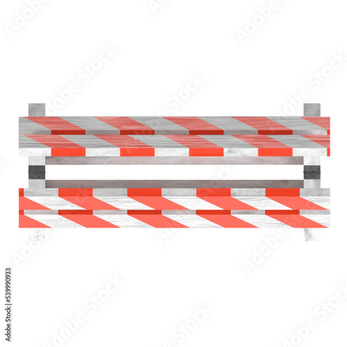 3d rendering illustration of a construction barrier