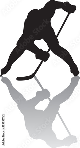 silhouette of people playing hockey